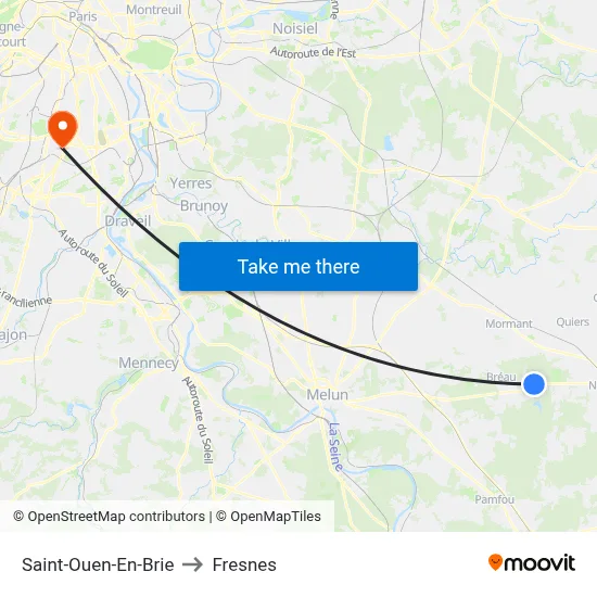 Saint-Ouen-En-Brie to Fresnes map