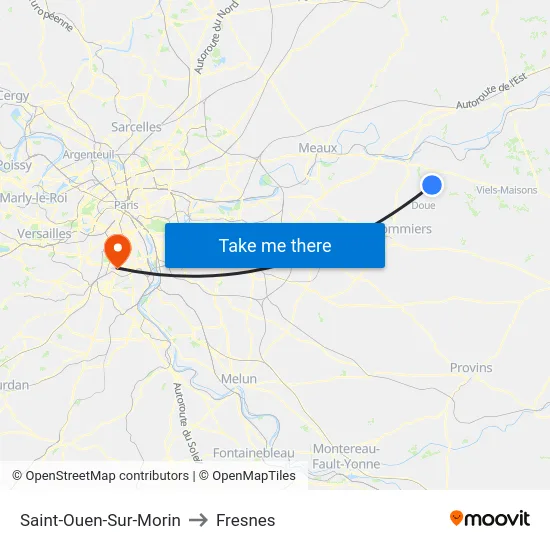 Saint-Ouen-Sur-Morin to Fresnes map