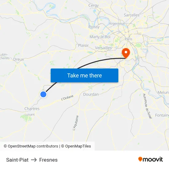 Saint-Piat to Fresnes map