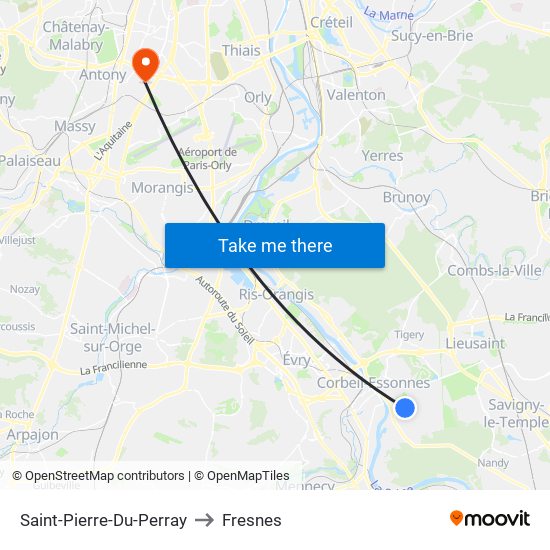 Saint-Pierre-Du-Perray to Fresnes map