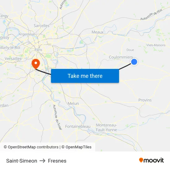 Saint-Simeon to Fresnes map