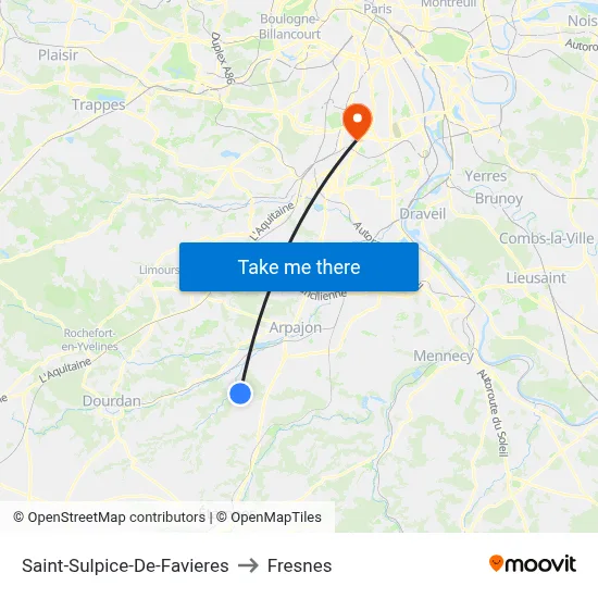 Saint-Sulpice-De-Favieres to Fresnes map