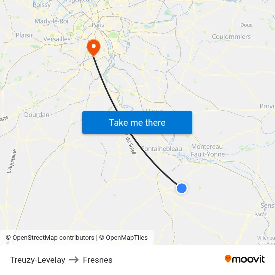 Treuzy-Levelay to Fresnes map