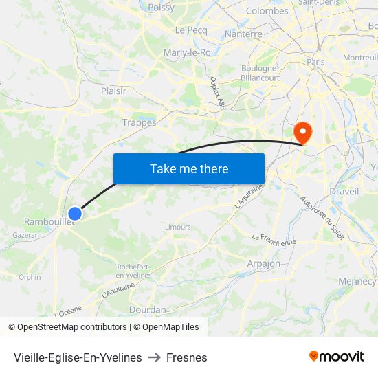 Vieille-Eglise-En-Yvelines to Fresnes map