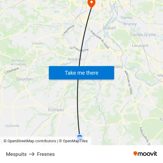 Mespuits to Fresnes map