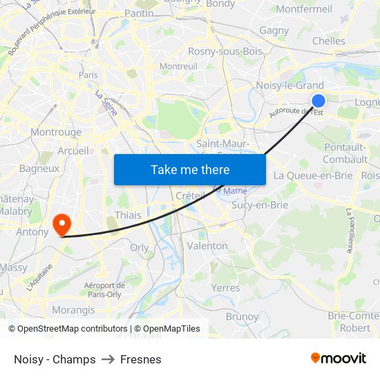 Noisy - Champs to Fresnes map