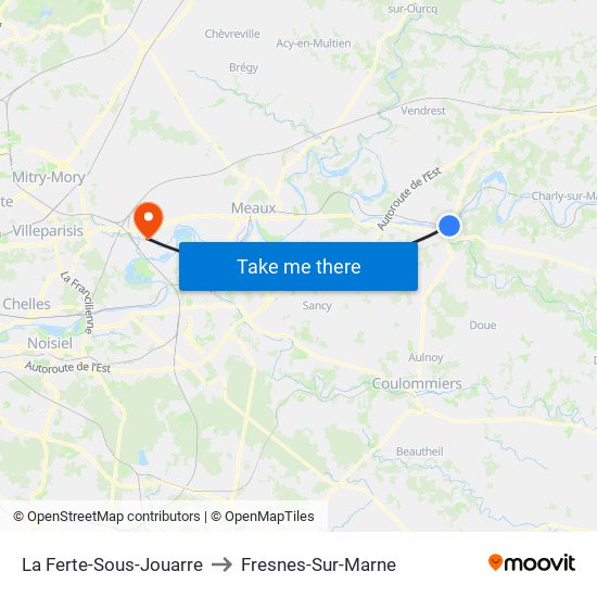 La Ferte-Sous-Jouarre to Fresnes-Sur-Marne map