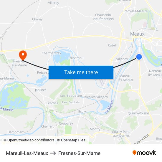 Mareuil-Les-Meaux to Fresnes-Sur-Marne map