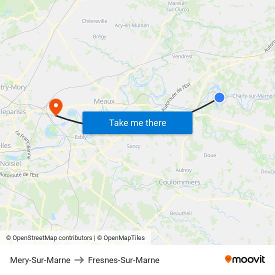 Mery-Sur-Marne to Fresnes-Sur-Marne map