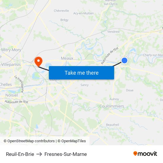 Reuil-En-Brie to Fresnes-Sur-Marne map