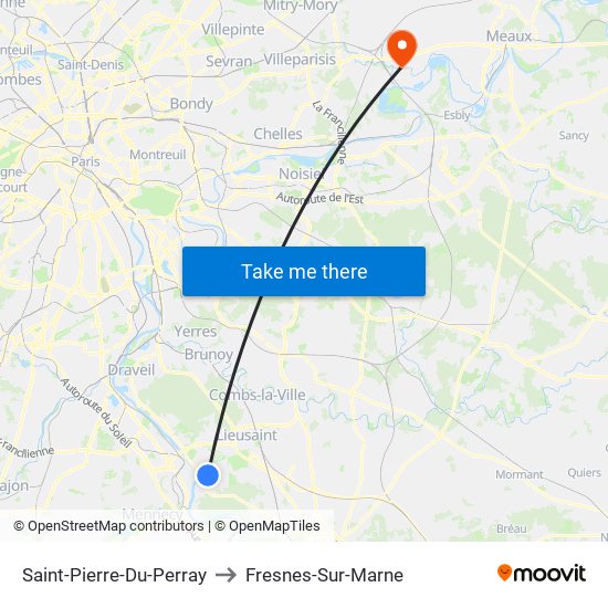 Saint-Pierre-Du-Perray to Fresnes-Sur-Marne map