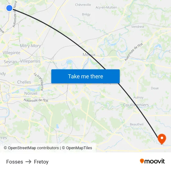 Fosses to Fretoy map