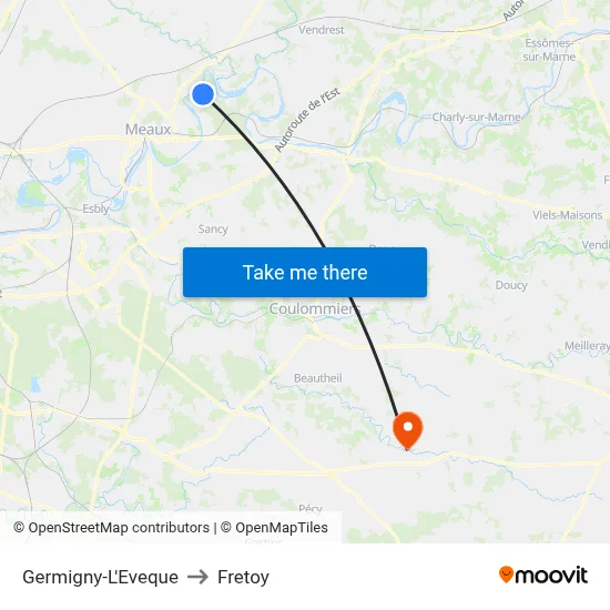 Germigny-L'Eveque to Fretoy map