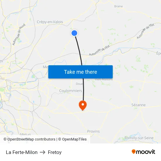 La Ferte-Milon to Fretoy map