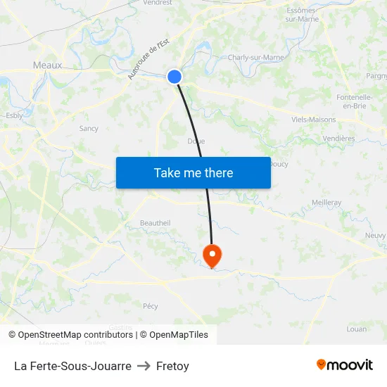 La Ferte-Sous-Jouarre to Fretoy map