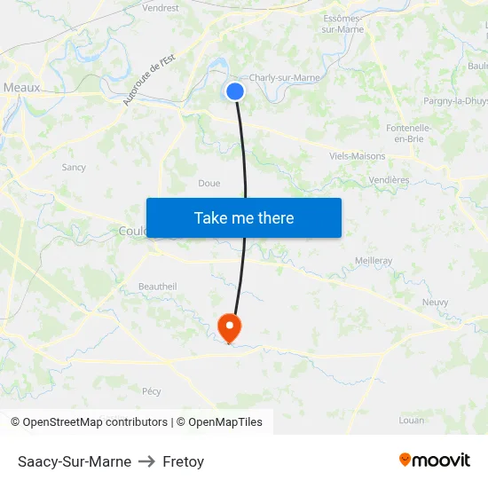 Saacy-Sur-Marne to Fretoy map