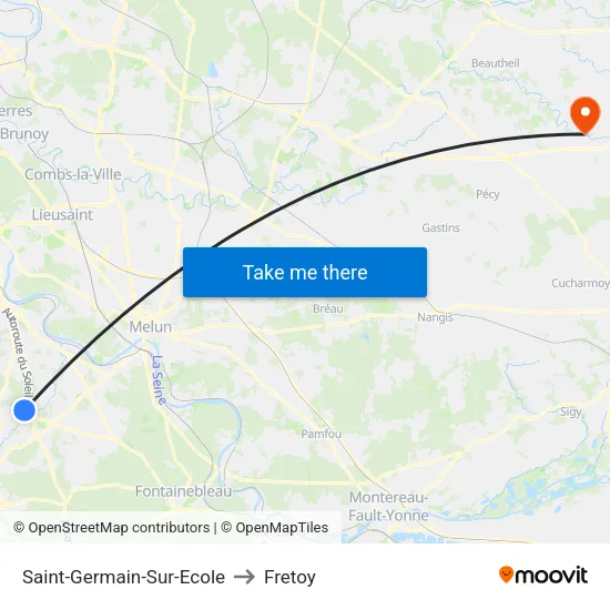 Saint-Germain-Sur-Ecole to Fretoy map