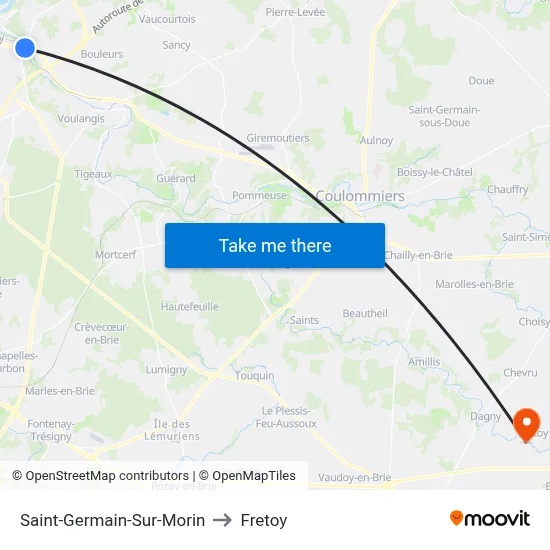 Saint-Germain-Sur-Morin to Fretoy map