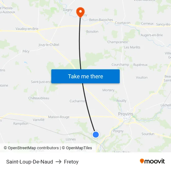 Saint-Loup-De-Naud to Fretoy map