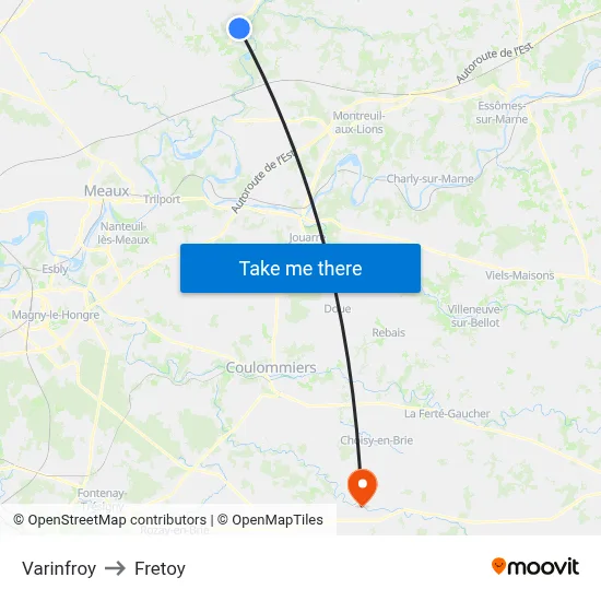 Varinfroy to Fretoy map