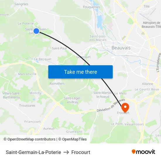 Saint-Germain-La-Poterie to Frocourt map