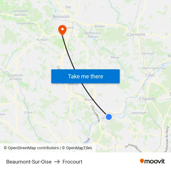 Beaumont-Sur-Oise to Frocourt map