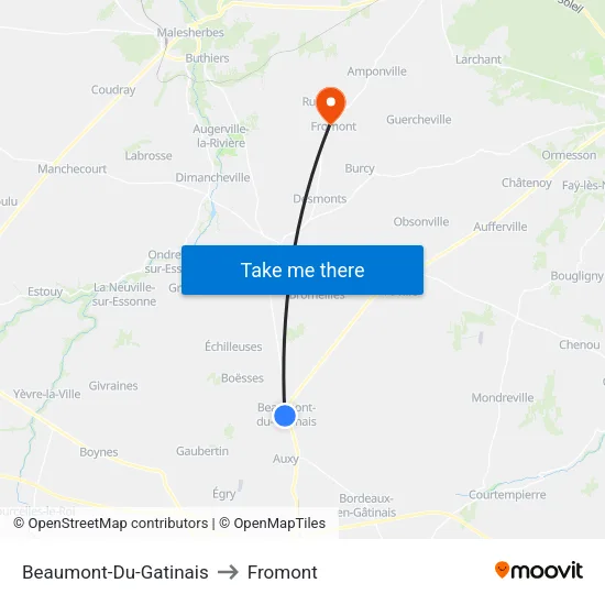 Beaumont-Du-Gatinais to Fromont map