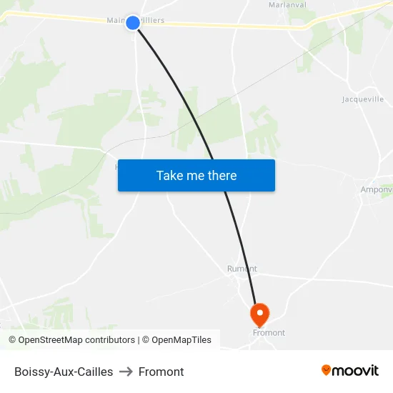 Boissy-Aux-Cailles to Fromont map