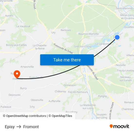 Episy to Fromont map