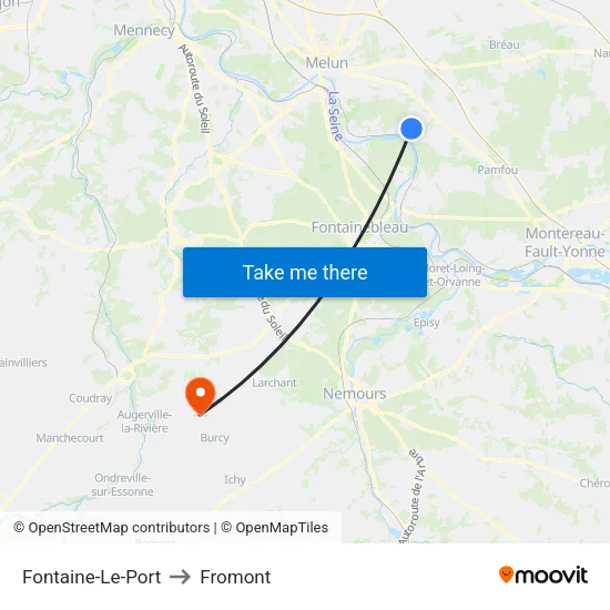 Fontaine-Le-Port to Fromont map