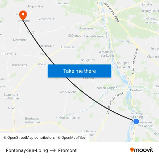 Fontenay-Sur-Loing to Fromont map