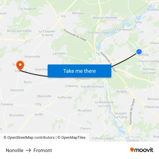 Nonville to Fromont map
