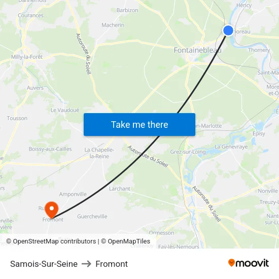 Samois-Sur-Seine to Fromont map