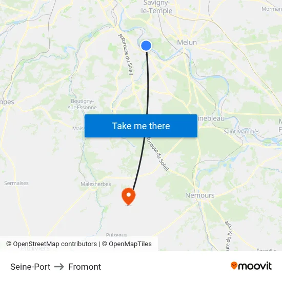 Seine-Port to Fromont map