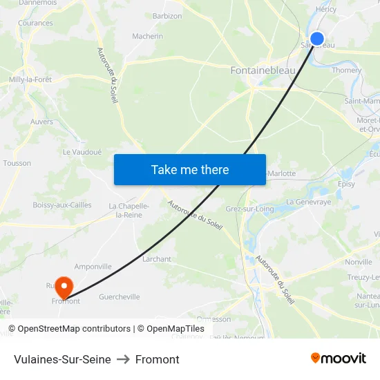 Vulaines-Sur-Seine to Fromont map