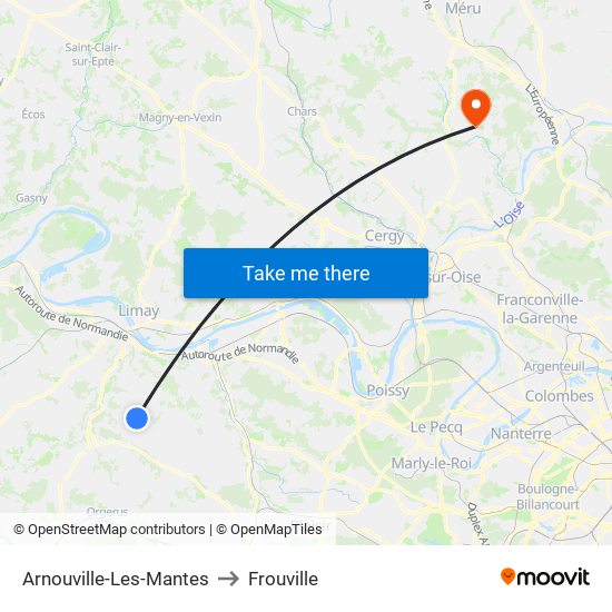 Arnouville-Les-Mantes to Frouville map