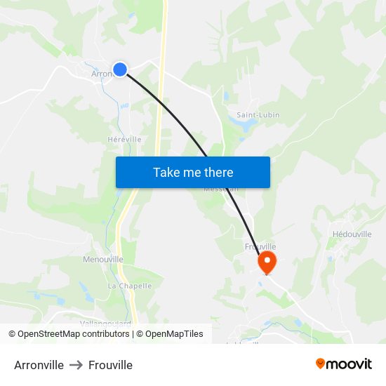Arronville to Frouville map