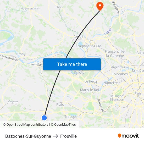 Bazoches-Sur-Guyonne to Frouville map