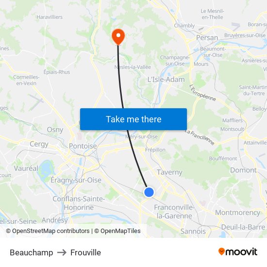 Beauchamp to Frouville map