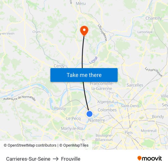 Carrieres-Sur-Seine to Frouville map