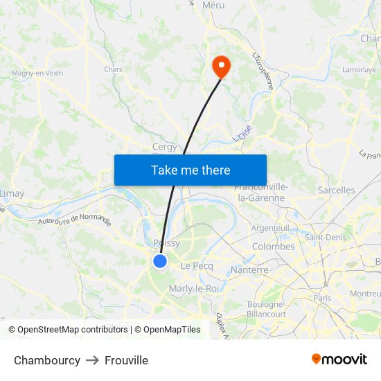 Chambourcy to Frouville map