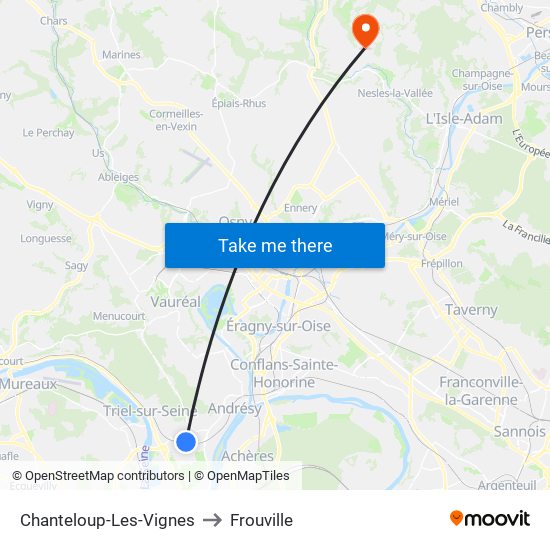 Chanteloup-Les-Vignes to Frouville map