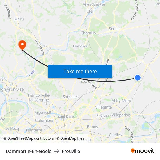 Dammartin-En-Goele to Frouville map