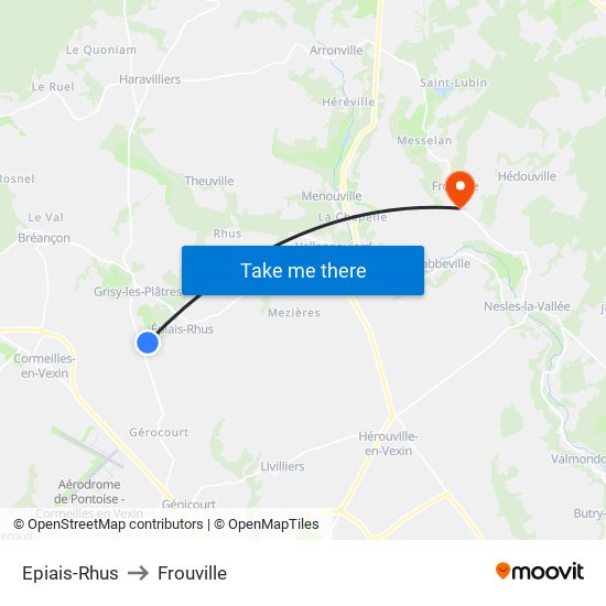 Epiais-Rhus to Frouville map