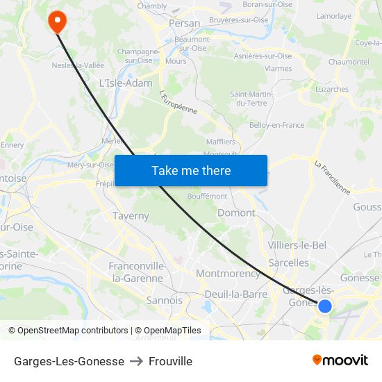 Garges-Les-Gonesse to Frouville map