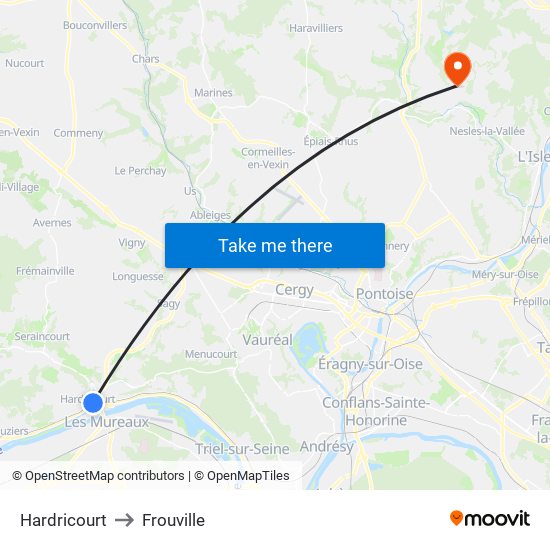 Hardricourt to Frouville map