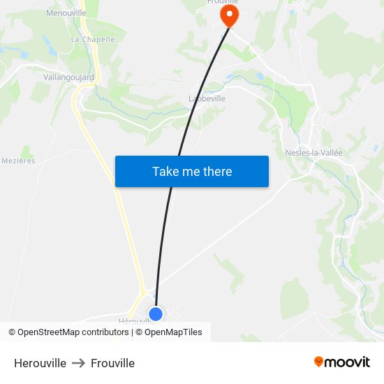 Herouville to Frouville map
