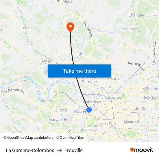 La Garenne-Colombes to Frouville map
