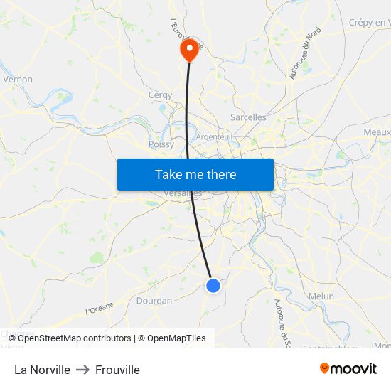 La Norville to Frouville map