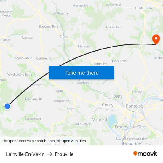 Lainville-En-Vexin to Frouville map